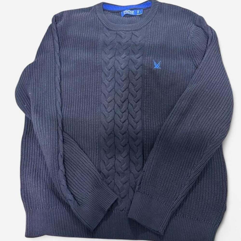 Nautica Blue Sail Cable Knit Crewneck Sweater